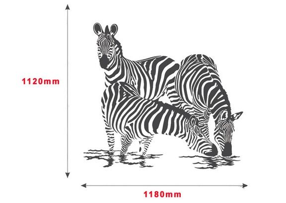 ADESIVO DE PAREDE - TRIO DE ZEBRAS