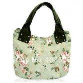 Bolsa de lona floral grande